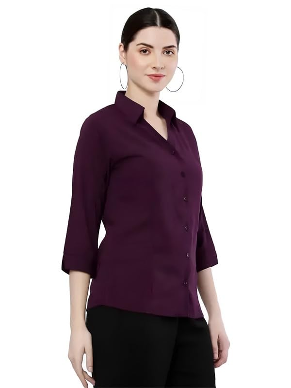 Image of Keenuu Formal Coller 3 /4 Sleeve Soft Comfortable Leightweight Georggete Women Trendy Formal Shirts (Pack of 1).