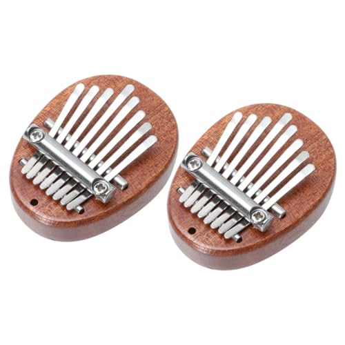 SUPVOX Stainless Steel Solid Wood 8 Tone Mini Thumb Piano Portable Music Instrument Perfect Present for Music Lovers