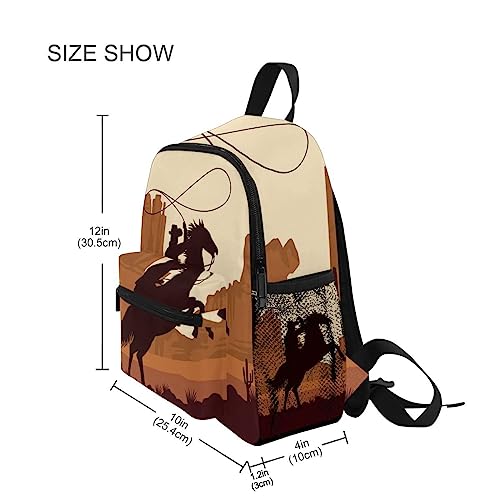 Kid's Backpack Western Cowboy and Horse Toddler Backpack Preschool Bookbag for Boys Girls3
