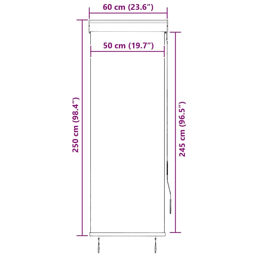 Store Roulant Exterieur 60x250 cm Orange Marron