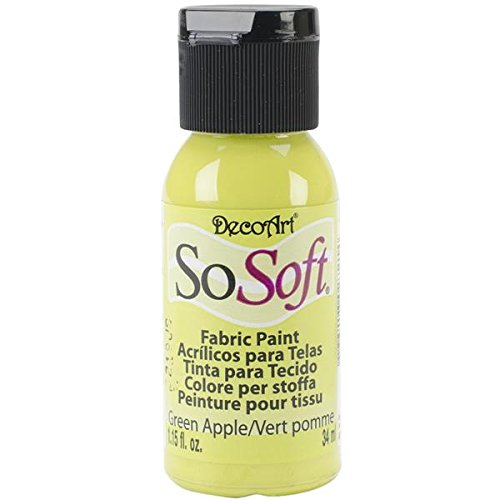 DecoArt SoSoft Fabric Acrylics Paint, 1Ounce, Green Apple Amazon.in Home & Kitchen