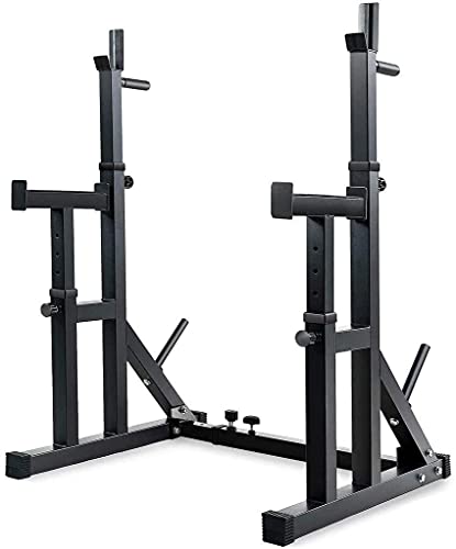 OTQEFTN Dumbbell Bench Fitness Equipment Adjustable Squat Rack Stands, Multifunction Barbell Bench, Weight Press Dipping Station Rack, Weightlifting Rack Deep Squat Dipping Station, Ship from