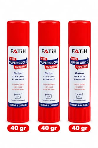 Süper Güçlü Büyük Boy Yapıştırıcı Stick 40 g, 3 Adet