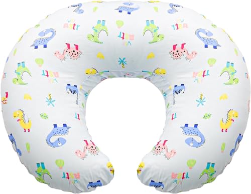Image of Nursing Pillow for Breast Feeding-Donut Pillow for Mom and Baby Boys and Girls-Ergonomic Nursing Essentials for Bottle-Tummy Time Pillow with Removable Pillow Cover,Baby Sitting Pillow (Dinosaurs-3)