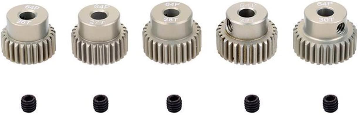 Motorritzel, Getriebe, Motorritzel, Zahngetriebe, 5 Stück, 64DP Stirnrad, 3,175 mm Innenlochgetriebe, 21 ~ 50 Zähne, Motorritzel für 1/10 Elektroauto-Stirnkegel (5 Stück, 41t 45t)