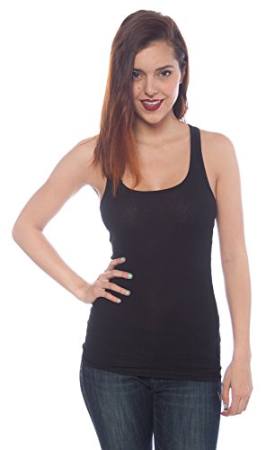 4 Pack Zenana Women's Ribbed Tank Top Med Black, Black, Black, Black2