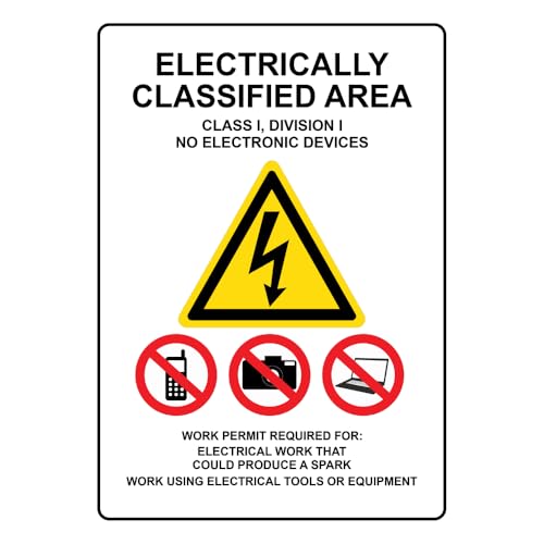 Electrically Classified Area Sign Electrical Warning Safety Metal Tin Sign (12x16 Inches) (D3)
