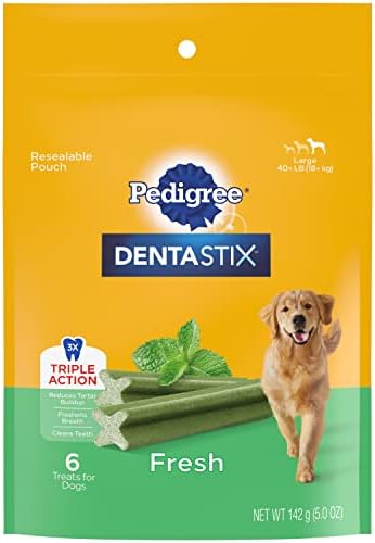 PEDIGREE DENTASTIX Fresh Dogs Treats, Large, 6 Count (Pack of 14)