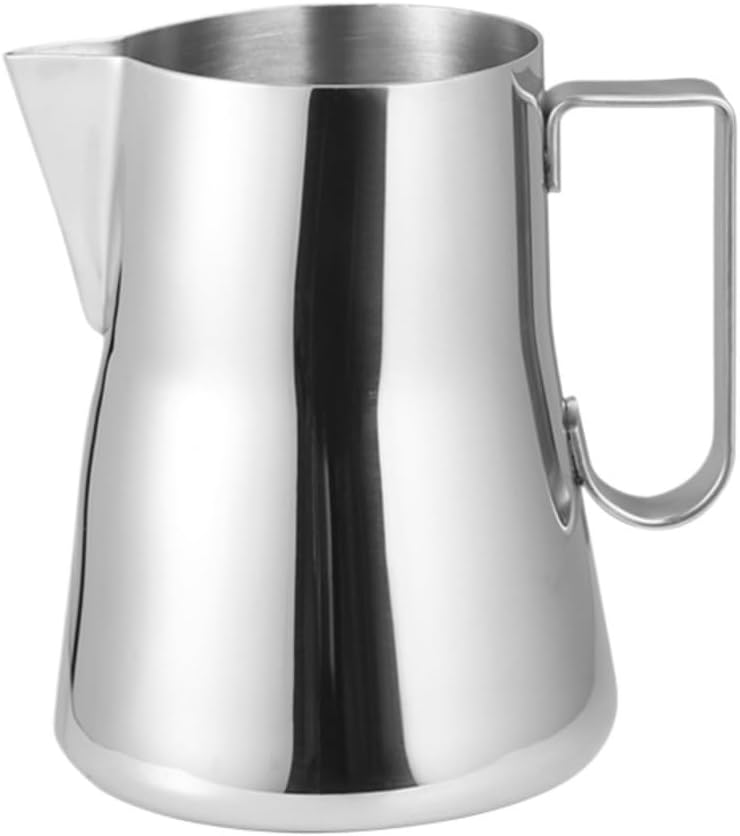 Milk Frothing Pitcher Double Layered Insulated Latte Mug for Making Coffee for Coffee Latte Art(Black,350ml)