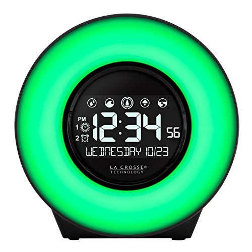 La Crosse Technology C83117-Int Color Mood Light Desk Clock With 5 Soothing Nature Sounds And Usb Port, Black #TOP1