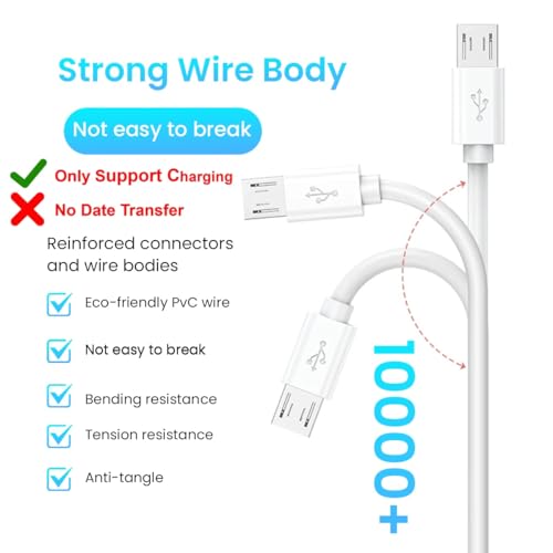 Image of Verilux 2Pcs 16.4Ft Micro USB Extension Cable Long Extension Cable for Security Camera Charging Compatible with Mi 360 Home Security Camera,Micro USB Enabled Devices