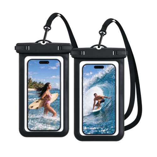 for Packard Bell Daytona G16 Pro Waterproof Phone Pouch Case 2-Pack Black
