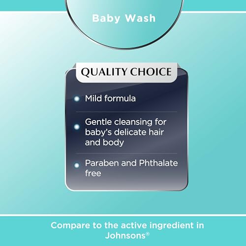 Image of Quality Choice Baby Wash & Shampoo, Paraben & Phosphate Free Formula for Safe, Tear Free, Gentle Cleansing of Soft Delicate Hair & Body. 15 oz Bottle for Moisture Rich Daily Soothing Bath Routine