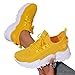 KVOTUU Women's Lace Up Walking Shoes Comfortable Fashion Athletic Sports Gym Sneakers Slip-Resistant Lightweight Breathable Running Shoes Comfort Wear Shoe Yellow