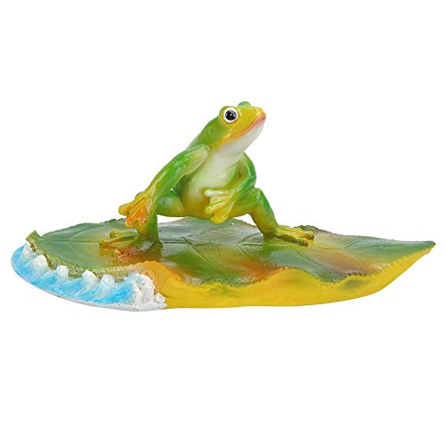 TOPINCN Artificial Floating Water Lotus Leaf Frog Simulation Amimal Home Garden Patio Pond Fish Tank Decoration Ornament