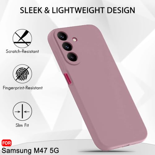 Image of TheGiftKart Genuine Liquid Silicone Back Cover Case for Samsung Galaxy M47 5G | Soft Micro-Fibre Lining Inside | Camera Protection Bump | Shockproof Back Cover Case for Samsung M47 (Silicone, Pink)