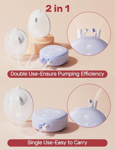 Image of NCVI 8122 Breast Pump Hands-Free, Wearable Breast Pump with 21 /24mm Flange | 4 Modes 9 Levels, Hospital-Grade Suction , BPA-Free, <45db, Portable Breast Pump for Mom Driving or Outside, Anti-flow