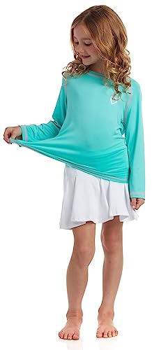 Image of Pink Platinum Girls Rash Guard - UPF 50+ Sun Protection Quick Dry Summer Long Sleeve Swim Shirt Rash Guard for Girls