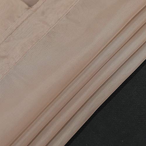 Joyswahl Sheer Window Curtain Tab Top Balcony Solid Color Ribbon Voile Roman Shades For Kitchen Decor Decorative, 1Pc (Brown, 39 X 55 Inch) #TOP4