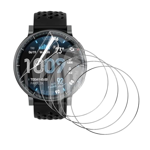 Natbok 5���p�b�N �X�N���[���v���e�N�^�[ �X�}�[�g�E�H�b�`�p Amazfit Active Max�p �\�t�g�ŏ_���TPU�t�B�����X�N���[���v���e�N�^�[ Amazfit Active Max�p �t���J�o�[ HD�N���A �w�䃍�b�N�����Ή�