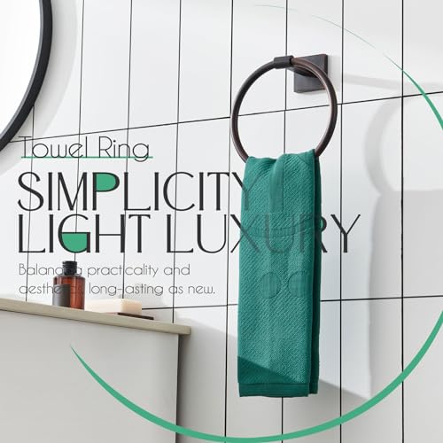 Image of KOKOSIRI Hand Towel Holder Wall Mounted Towel Ring Bathroom Accessories Shower Towel Hanger Rack Stainless Steel Oil Rubbed Bronze, B3010OBR