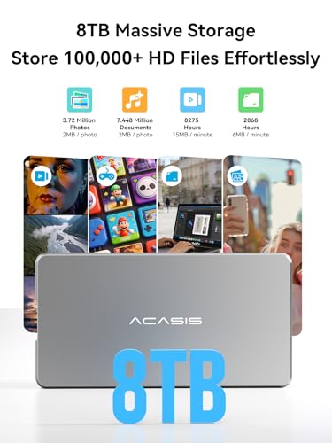Image of 40Gbps NVMe Enclosure for Thunderbolt 3 /4 USB4.0 /3.2 /3.1 /3.0 /2.0,Acasis M.2 SSD NVMe Enclosure to M.2 NVMe 2280 M-Key SSD Aluminum Alloy External Enclosure