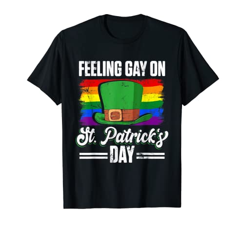 Divertido LGBTQ Sensación Gay En San Patricio Día Rainbow Pride Camiseta