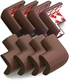 COOFANDY 8 Pcs Soft Corner Protector Baby Proofing Edge and Corner Guards, Safety Pre-Taped Rubber Foam Furniture Bumper for Fireplace, Table, Stair, Cabinet (Brown)