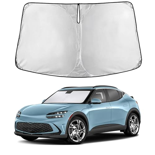 Image of EcoNour Windshield Sunshade Compatible for Genesis GV60 2023-2024 2025 2026, Sun Visor for Front Windshield & Window Sun Shade Cover, UV Heat Blocker & Protector, Car Accessories