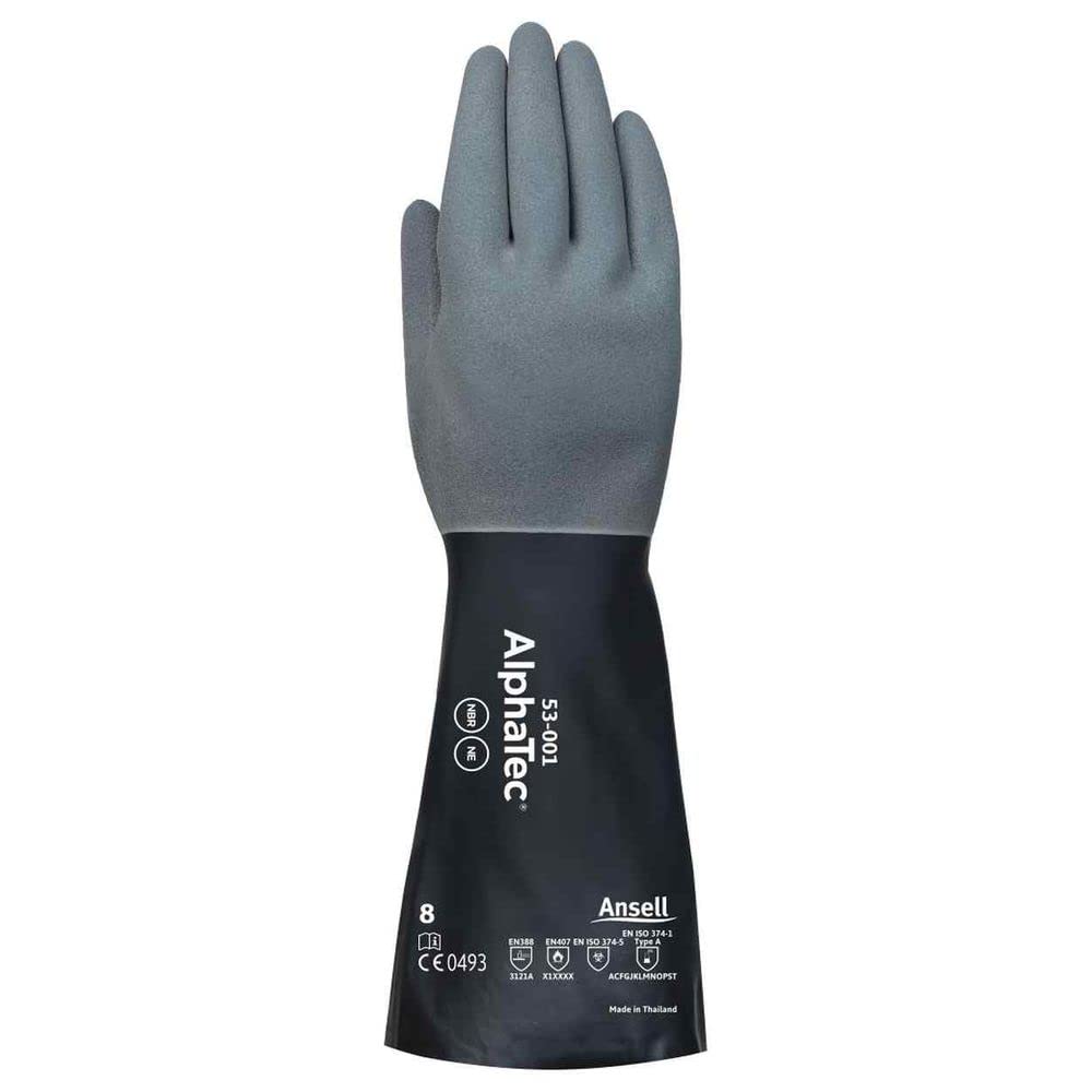 Ansell Gant de protection chimique AlphaTec 53-001 taille 10 gris/noir EN 388, EN 374, EN 407 catégorie EPI III 6,00 PR