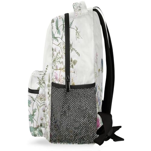 Backpack for Kids Boys Girls Women Men, Wildflowers Leaves School Laptop Backpacks Casual Daypack Travel Rucksack Bookbag for Adults3