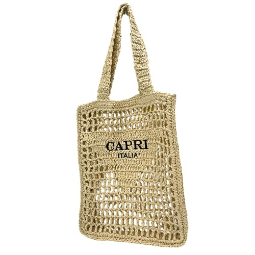 Sac en paille tressée spacieux pour ranger toutes vos affaires de plage 32x40cm