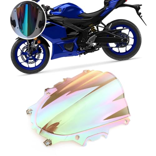PEDAPENG For YZF R25 R3 YZF-R3 R25 2025 �o�C�N�p �E�C���h�V�[���h�f�t���N�^�[ �t�����g�K���X �v��p�l�� �T���o�C�U�[ YZF R25 R3 2019-2026 �o�C�N�A�N�Z�T���[ (�z���C�g�t�@���^�W�[�J���[) 