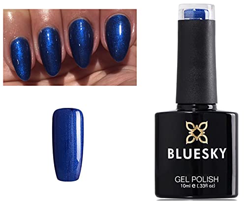 Bluesky Gel Polish BLUE SHIMMER MIDNIGHT BLUE 80539 Nail UV LED Soak Off 10ml … (Requires Drying Under UV/LED Lamp)
