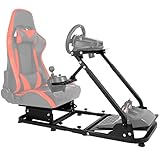 Material de alta calidad: el soporte para volante está hecho de acero de aleación sólida. Cuatro enormes patas de goma se instalan en la parte inferior del soporte de rueda de carreras para garantizar que no se produzca movimiento en los juegos.