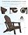 Folding Adirondack Chair with Dual Cup Holders, Ergonomic High Back HDPE Fire Pit Chair, 380lbs Capacity All-Weather Outdoor Patio Lounge Chair for Garden, Deck, Yard - Coffee