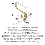 Amerock H55451CZ | Noble Double Prong Decorative Wall Hook | Champagne Bronze Hook for Coats, Hats, Backpacks, Bags | Hooks for Bathroom, Bedroom, Closet, Entryway, Laundry Room, Office - Image 4