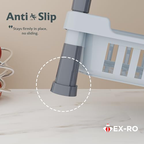 Image of TEX-RO 3-Layer Kitchen Rack Stand | Multipurpose Rack for Storage | Vegetable Stand for Kitchen Storage Rack | Durable Kitchen Racks for Storage (Grey)