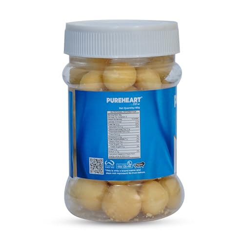 Image of Pureheart Natural Macadamia (80 gm) Premium Australian Macadamia Nuts, Rich in Antioxidants - Whole, Exotic, and Crunchy Dry Fruits, Ideal Snacks, No Additives