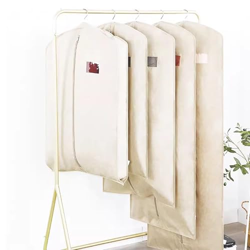 Durable Garment Bag，Oxford Cloth Garmet Bag，Full Closure Hanging Garment Bag，for Fur, Coats, and Garments(White,35.4in/90cm)3