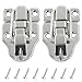 Rierdge 2 Pack Metal Toggle Latch - Duckbilled Hasp Catch with Padlock Hole for Jewelry Box, Cabinet, Toolbox, Case & DIY Crafts(Silver)