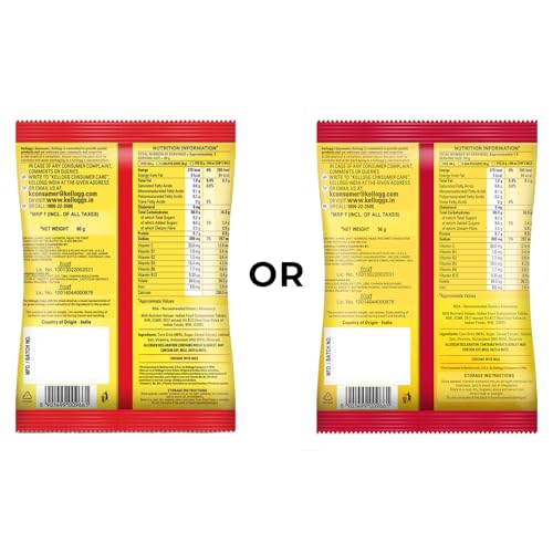 Image of Kellogg's Corn Flakes Original, High in Iron, High in B Group Vitamins, Breakfast Cereals, 56g /60g (Weight May Vary) (Pack of 3)