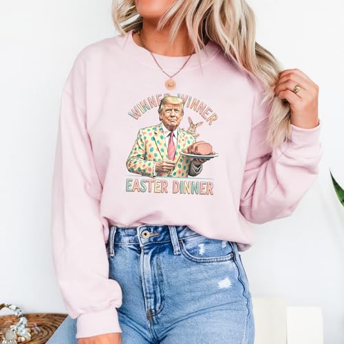 Winner Winner Easter Dinner Sweatshirt, President Trump Happy Easter Day Sweatshirt, Trump Easter sweatshirt, Bunny design sweatshirt, Festive dinner sweatshirt, Trump and bunny sweatshirt2