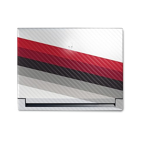 Image of MightySkins Carbon Fiber Skin Compatible With Alienware M18 R1 (2023) Full Wrap Kit - Slant Stripes | Protective, Durable Textured Carbon Fiber Finish | Easy To Apply & Change Styles | Made in the USA