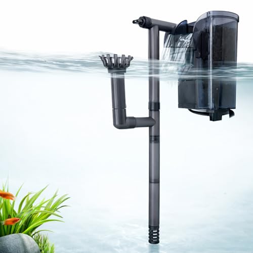 Image of Venus Aqua VS-SP03S Hang-On Canister Filter Hang On Back Aquarium Filter with Surface Skimmer, 300 LPH 3W Quiet Power Filter for 10-20L Fish Tanks, Freshwater & Saltwater Nano Aquariums