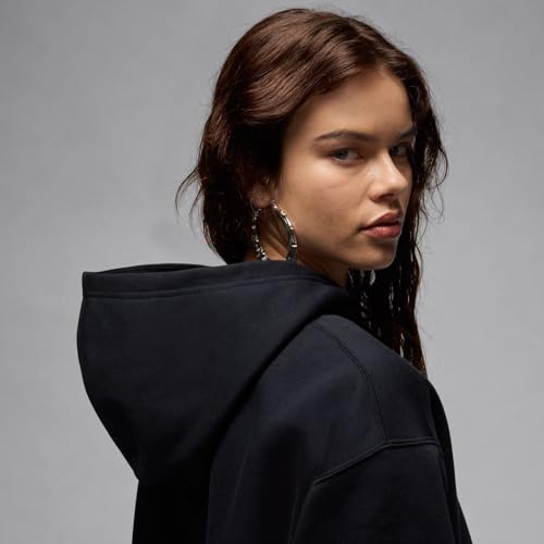 Nike J BRKLN Fleece PO 24 Sweatshirt à Capuche, Noir/Blanc, L-XL Femme