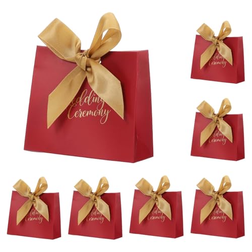 Sacs cadeaux de mariage PATIKIL en papier doré avec ruban pour table de fête