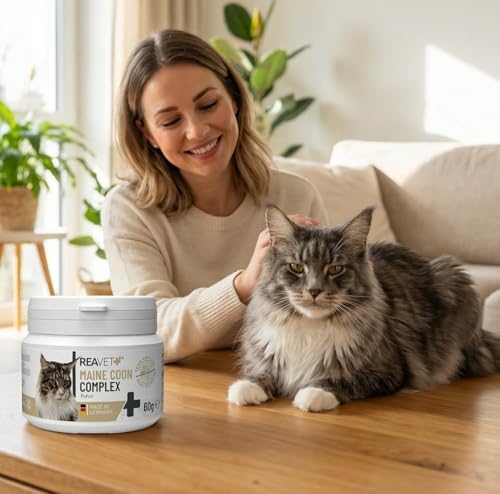ReaVET Maine Coon Complex, Rasse Spezial-Ergänzungsfutter für große Katzen – Main Coon Futter, Maine Coon Futter, artgerechte Rundumversorgung