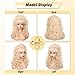 FantaLook 80s Long Curly Vintage Cosplay Wig with Bang for Women 60 70s Queen Costume for Halloween Party (Blonde)