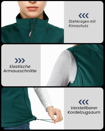 Outdoor Ventures Softshell Weste Damen Wasserdichte Ärmellose Jacke Outdoor